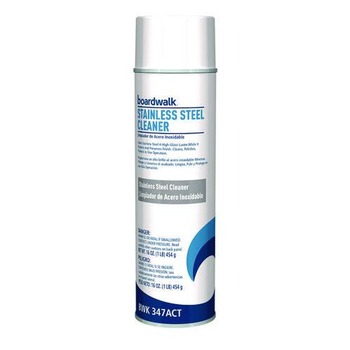 Boardwalk 18 oz. Aerosol Spray Water-in-Oil Based Stainless Steel Cleaner and Polish - Lemon Scent