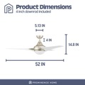 Ceiling Fans | Prominence Home 51870-45 52 in. Remote Control Contemporary Indoor LED Ceiling Fan with Light - Soft Gold image number 2