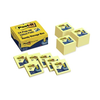 Post-it Pop-up Notes 3 in. x 3 in. Original Canary Yellow Pop-Up Refill (24/Pack)