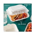 Food Trays, Containers, and Lids | Pactiv Corp. YTD188010000 8.42 in. x 8.15 x 3 in. Foam Hinged Lid Containers Dual Tab Lock - White (150/Carton) image number 7