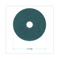 Cleaning & Janitorial Accessories | Boardwalk BWK4017GRE 17 in. Diameter Heavy-Duty Scrubbing Floor Pads - Green (5/Carton) image number 5