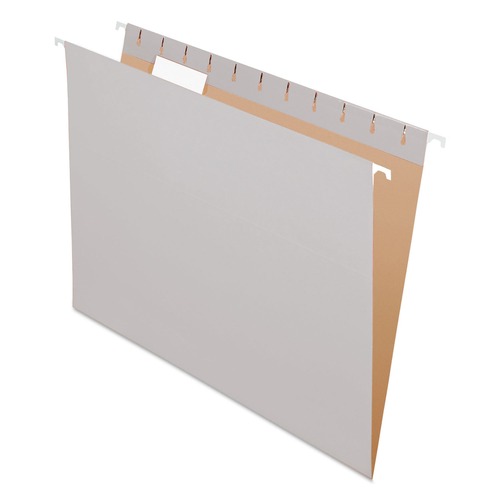 Office Jansan | Pendaflex 81604 1/5-Cut Tabs Letter Size Colored Hanging Folders - Gray (25/Box) image number 0