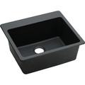 Kitchen Sinks | Elkay ELG2522BK0 Quartz Classic 25 in. x 22 in. x 9-1/2 in., Single Bowl Top Mount Sink (Black) image number 0