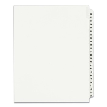 Avery 11 in. x 8.5 in. 25-Tab 26 to 50 Avery Style Preprinted Legal Exhibit Side Tab Index Dividers - White (1-Set)