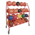 Utility Carts | Champion Sports BRCPRO 18.5 in. x 51 in. x 54 in. 176 lb Capacity Deluxe Pro Ball Cart - Red image number 1