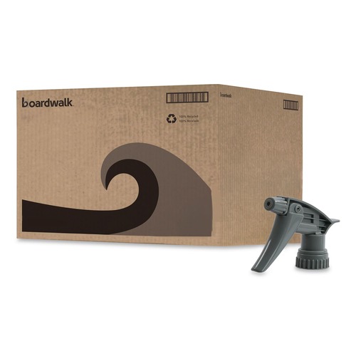 Percentage Off | Boardwalk 511301 320CR 7.25 in. Tube Chemical-Resistant Trigger Sprayer for 16 oz. Bottles - Gray (24/Carton) image number 0