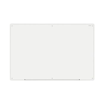 Universal 72 in. x 48 in. Frameless Glass Marker Board - White Surface