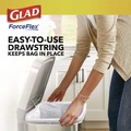 Cleaning & Janitorial Supplies | Glad 78902 ForceFlex 24 in. x 27.38 in. 13 Gallon Kitchen Drawstring Trash Bags - Gain Lavender Scent/White (240/Carton) image number 6