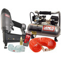 Nail Gun Compressor Combo Kits | SENCO PC0947 FinishPro 18 Gauge Brad Nailer and 0.5 HP 1 Gallon Oil-Free Hand Carry Air Compressor Combo Kit image number 0