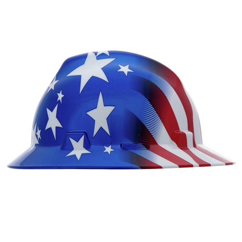 Hard Hats | MSA 10071157 American Freedom Series Stars and Stripes V-Gard Slotted Protective Hat image number 0