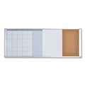 White Boards | MasterVision XA429993700 48 in. x 18 in. Lacquered Steel Surface Aluminum Frame Magnetic Calendar Combo Board - White image number 0
