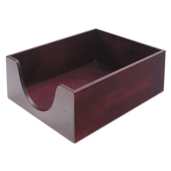 DESK ACCESSORIES AND OFFICE ORGANIZERS | Carver CW08223 10.13 in. x 12.63 in. x 5 in. 1 Section, Double-Deep Hardwood Stackable Desk Trays - Legal, Mahogany