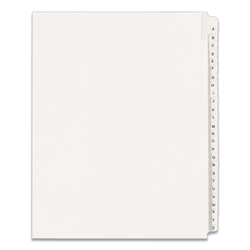 Office Jansan | Avery 01700 11 x 8.5 Allstate Style Preprinted Legal Exhibit Side A to Z Tab Index Dividers - White (26-Pieces/Set) image number 0