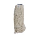 Mops | Boardwalk BWK824C 24 oz. Lie-Flat Cotton Fiber Mop Head - White (12/Carton) image number 1