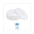 Cleaning & Janitorial Accessories | Boardwalk BWK4015WHI 15 in. Polishing Floor Pads - White (5/Carton) image number 3