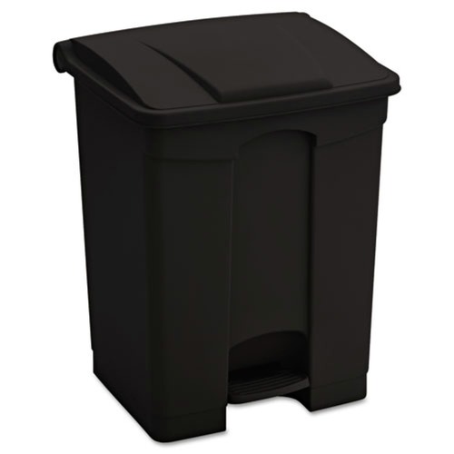 Trash Cans | Safco 9922BL 17-Gallon Plastic Step-On Receptacle - Black image number 0