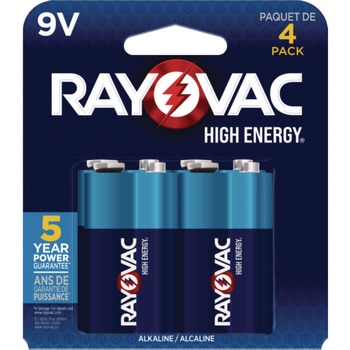 Rayovac 9V High Energy Premium Alkaline Batteries (4/Pack)