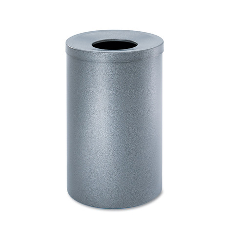 Trash & Waste Bins | Safco 9677NC Open-Top Waste Receptacle, Round, Steel, 35gal, Black Speckle image number 0