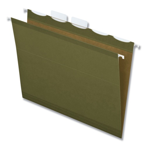 File Folders | Pendaflex 42590 1/5-Cut Ready-Tab Reinforced Letter Size Hanging File Folders - Standard Green (25/Box) image number 0