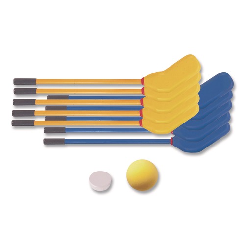 Toys | Champion Sports HS10SET (10) 30 in. Long Sticks / 7 in. Ball / 4 in. Puck Rhino Soft Hockey Set (1-Set) image number 0