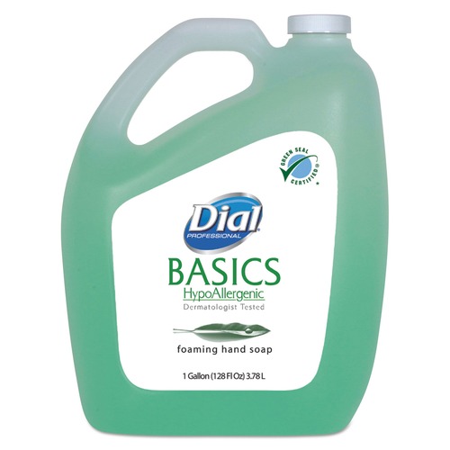 Cleaning & Janitorial Supplies | Dial Professional DIA 98612 Honeysuckle Scent 1 Gallon Bottle Basics HypoAllergenic Foaming Hand Wash Refill (4/Carton) image number 0
