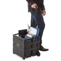 Office Jansan | Universal UNV14110 18-1/4 in. x 15 in. x 18-1/4 in. to 39-3/8 in. Collapsible Mobile Storage Crate - Black image number 8