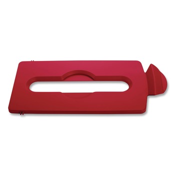 Rubbermaid Commercial Slim Jim 16.5 in. x 8 in. x 0.5 in. Paper Recycling Top - Red