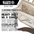 Cases and Bags | Klein Tools 5102-18SP 18 in. Deluxe Canvas Tool Bag image number 6