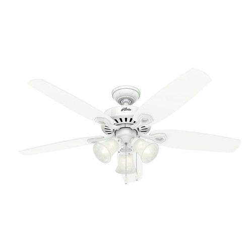 Hunter 53236 52 In Builder Plus Snow White Ceiling Fan With Light