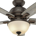 Ceiling Fans | Hunter 52225 44 in. Donegan Onyx Bengal Ceiling Fan with Light image number 4