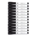 Art & Craft Paper | U Brands 2922U00-12 Medium Bullet Tip Medium Point Low-Odor Dry-Erase Markers with Erasers - Black (1 Dozen) image number 1