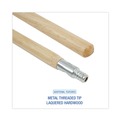 Brooms | Boardwalk BWK138 1.13 in. x 60 in. Metal Tip Threaded Hardwood Broom Handle - Natural image number 3