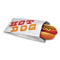Cleaning & Janitorial Supplies | Bagcraft 300455 "Hot Dog" Label 3.5 in. x 8.5 in. Foil Single-Serve Bags - Silver (1000/Carton) image number 1