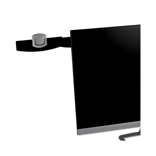 Office Jansan | 3M DH240MB 30 Sheet Capacity Adhesive Monitor Mount Swing Arm Plastic Copyholder - Black/Silver Clip image number 0