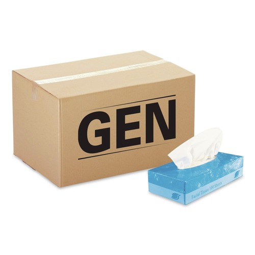 Paper Towels and Napkins | GEN GENFACIAL30100B 2-Ply Boxed Facial Tissue - White (30 Boxes/Carton) image number 0