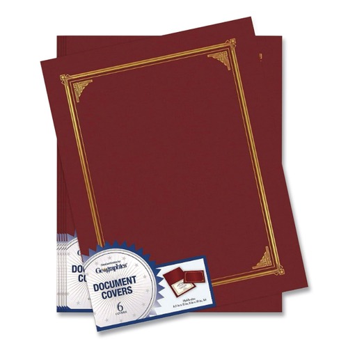 Office & Office Supplies | Geographics 45333 12.5 in. x 9.75 in. Certificate/Document Cover - Burgundy (6/Pack) image number 0