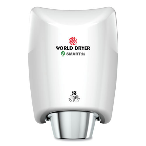  | WORLD DRYER K-974A2 SMARTdri 9.33 in. x 7.67 in. x 12.5 in. 110V - 120V Hand Dryer - Aluminum White image number 0