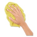 Cleaning Cloths | Boardwalk BWK12YELCLOTH 12 in. x 12 in. Microfiber Cleaning Cloths - Yellow (12/Pack) image number 1