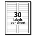 Office Jansan | Avery 05766 0.66 in. x 3.44 in. Permanent TrueBlock File Folder Labels with Sure Feed Technology - Blue/White (30/Sheet, 50 Sheets/Box) image number 4