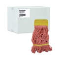Mops | Boardwalk BWK501OR 5 in. Headband Cotton/Synthetic Fiber Super Loop Wet Mop Head - Small, Orange (12/Carton) image number 0