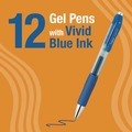 Pens | BIC RPGL11-BLU Medium 0.7 mm Gel-ocity Pro Quick Dry Retractable Gel Pen - Blue Ink, Blue/Clear Barrel (12/Pack) image number 1