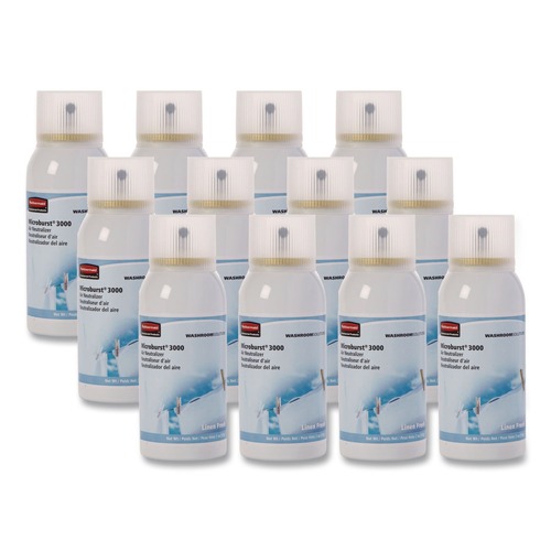Cleaning & Janitorial Supplies | Rubbermaid Commercial FG4012551 2 oz. Aerosol Spray Microburst 3000 Refill - Linen Fresh (12/Carton) image number 0