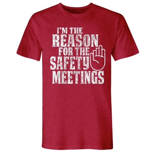 Shirts | Buzz Saw PR104041M "I'm the Reason For the Safety Meetings" Premium Cotton Tee Shirt - Medium, Red image number 0