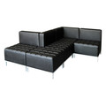  | Alera ALEQB8116P 26.38 in. x 26.38 in. x 30.5 in. QUB Series Powered Armless L Sectional - Black image number 6