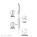 Pens | uni-ball 70706 Medium 0.7 mm 207 Plusplus Retractable Gel Pen - Black Ink, White Barrel (1-Dozen) image number 6