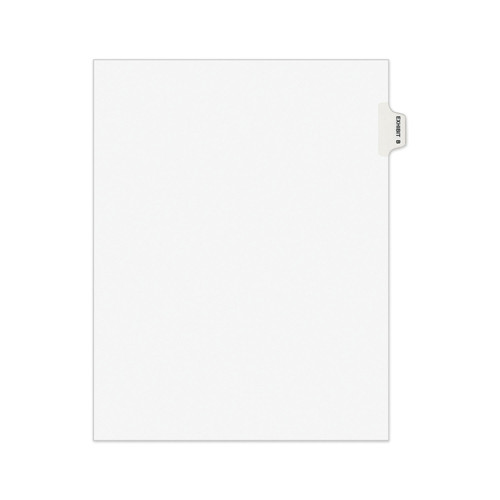  | Avery 01372 Avery-Style Exhibit B, Letter Preprinted Legal Side Tab Divider - White (25-Piece/Pack) image number 0