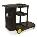 Office Furniture Accessories | Nexstep Commercial Products 96980 Premier Janitor Cart, 2 Shelves, Plastic, 18.25 x 44.5 x 38, Black image number 0