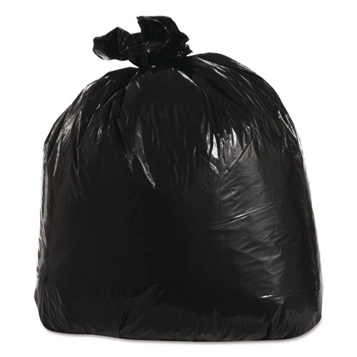 Trash Bags | Trinity Plastics 100428 33 in. x 39 in. 33 gal. 1.25 mil Flat Pack Low-Density Can Liners - Black (100/Carton) image number 0