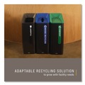 Trash & Waste Bins | Rubbermaid Commercial 2078980 Sustain 23 gal Metal/Plastic Decorative Refuse with Recycling Lid - Black/Blue image number 3
