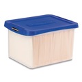Office Jansan | Bankers Box 0086201 14 in. x 17.38 in. x 10.5 in. Letter/Legal Heavy Duty Plastic File Storage - Clear/Blue image number 3